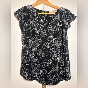 Philosophy Black and White Floral Blouse